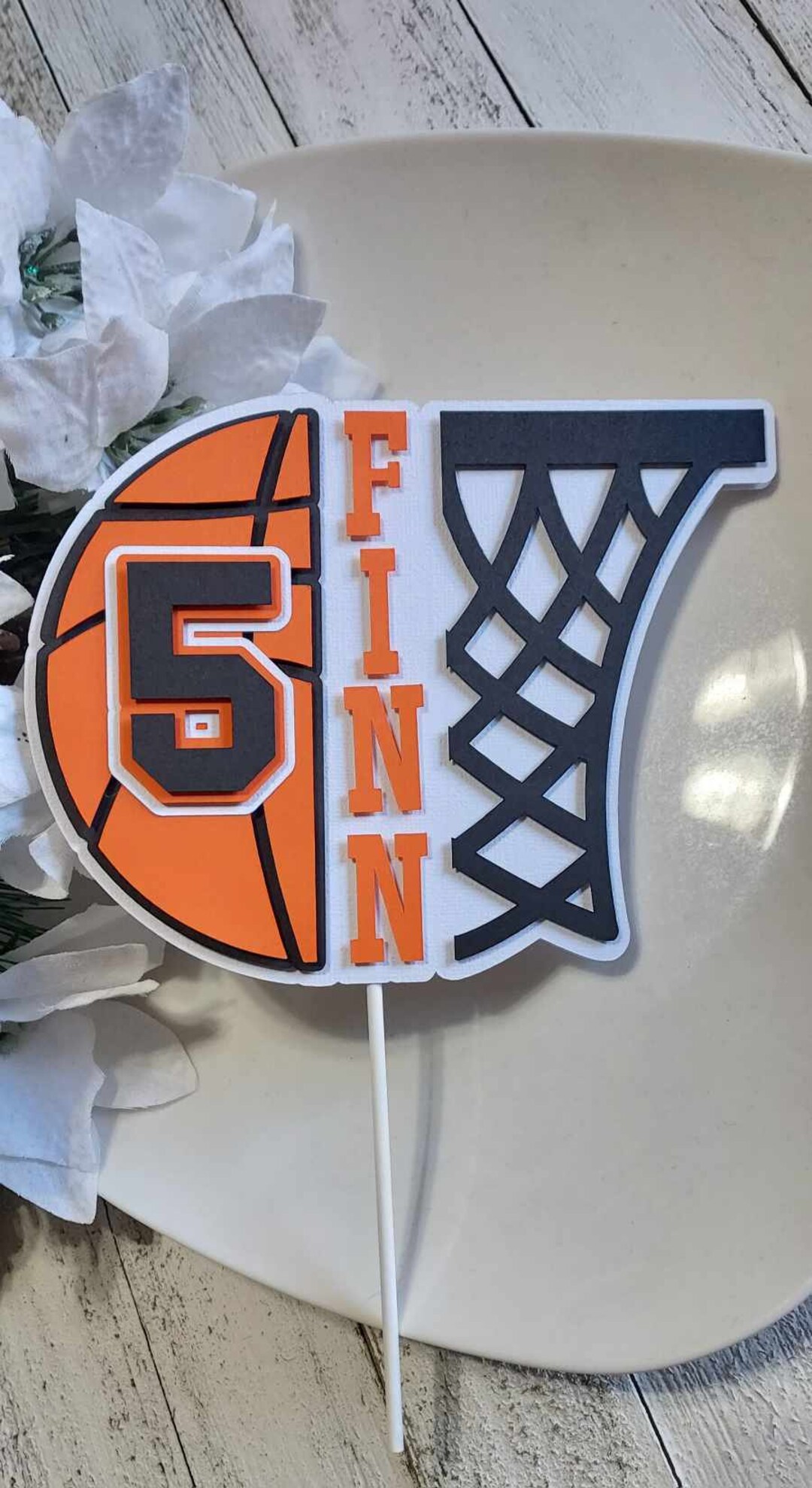 Basketball Hoop Cake Topper, Basketball Party, Sports, Basketball