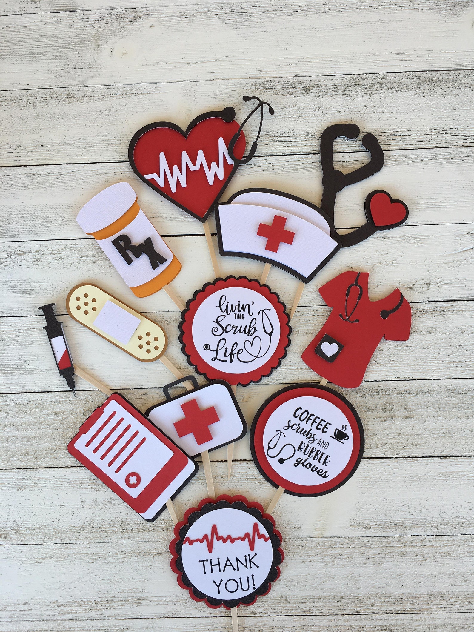 Nurse Cupcake Toppers Medical cupcake Nurse graduation Etsy