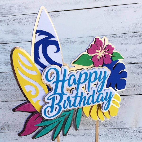 Hawaiian Cake Topper Etsy