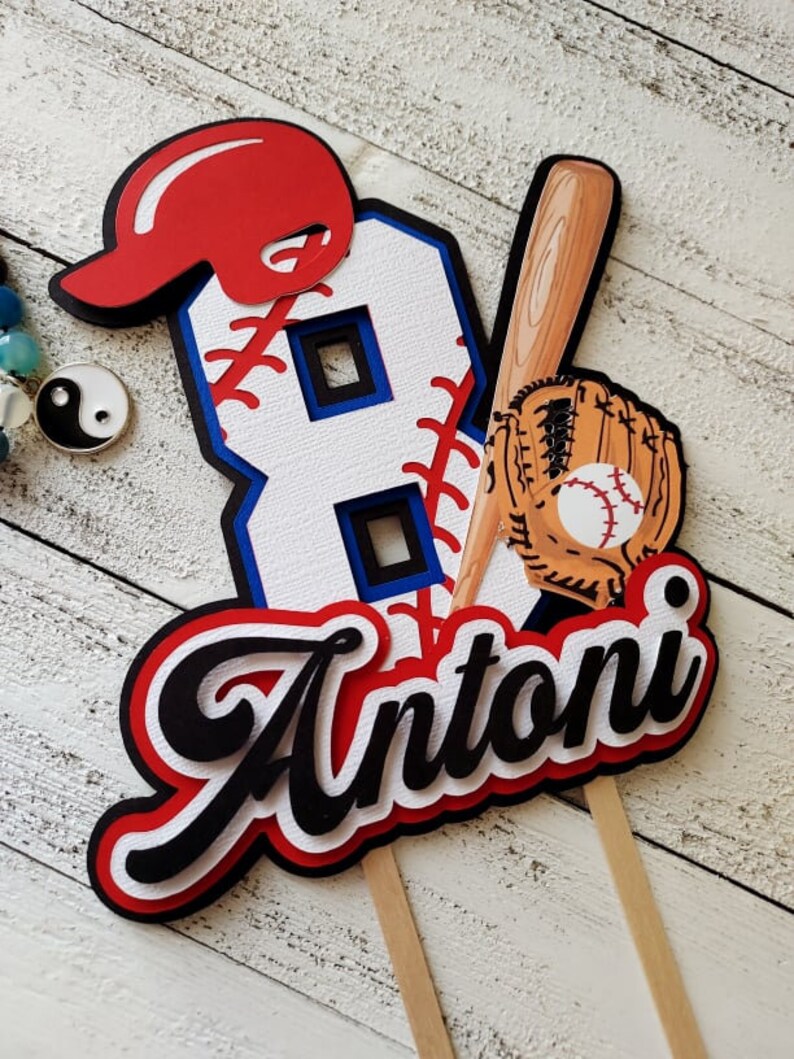 Baseball Cake Topper Baseball Birthday Baseball Birthday Etsy
