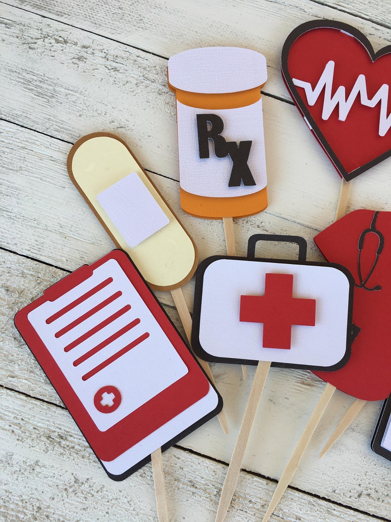 Nurse Cupcake Toppers Medical Cupcake Nurse Graduation Etsy