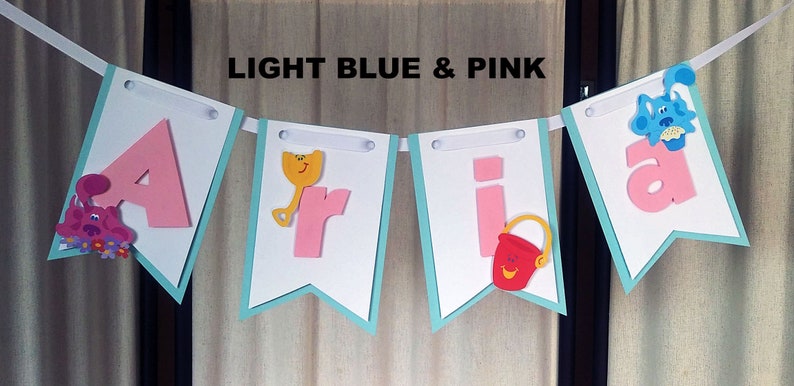 Blues Clues Birthday Banner Blues clues Handmade Blues clues birthday banner blues clues birthday Blue and Magenta Blues clues party