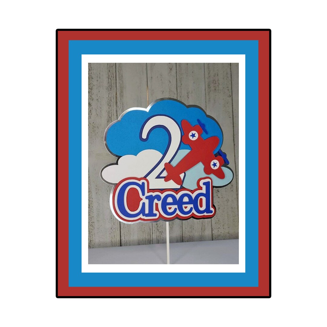 Airplane Cake Topper, Time Flies Cake Topper, Name, Pilot Birthday ...