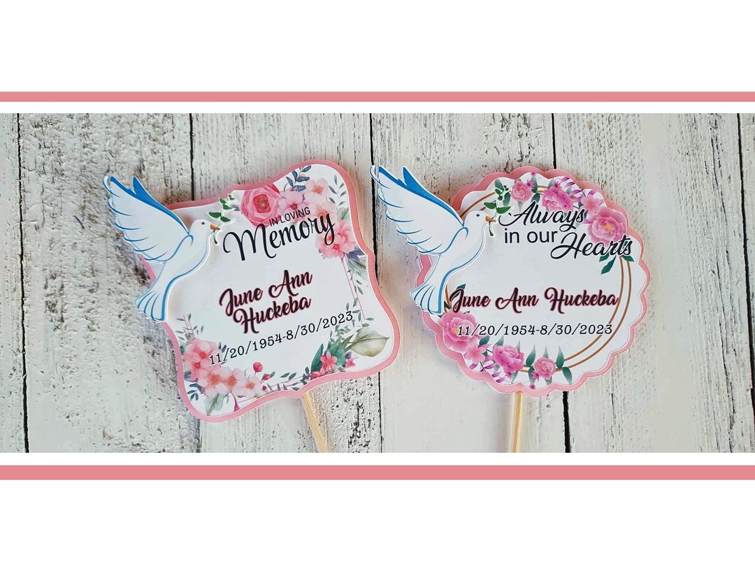 In Loving Memory Cupcake Toppers, Funeral, Wake for Your Loved One Etsy