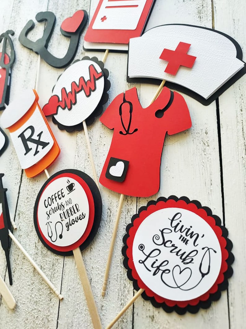 Nurse Cupcake Toppers Medical Cupcake Nurse Graduation Etsy