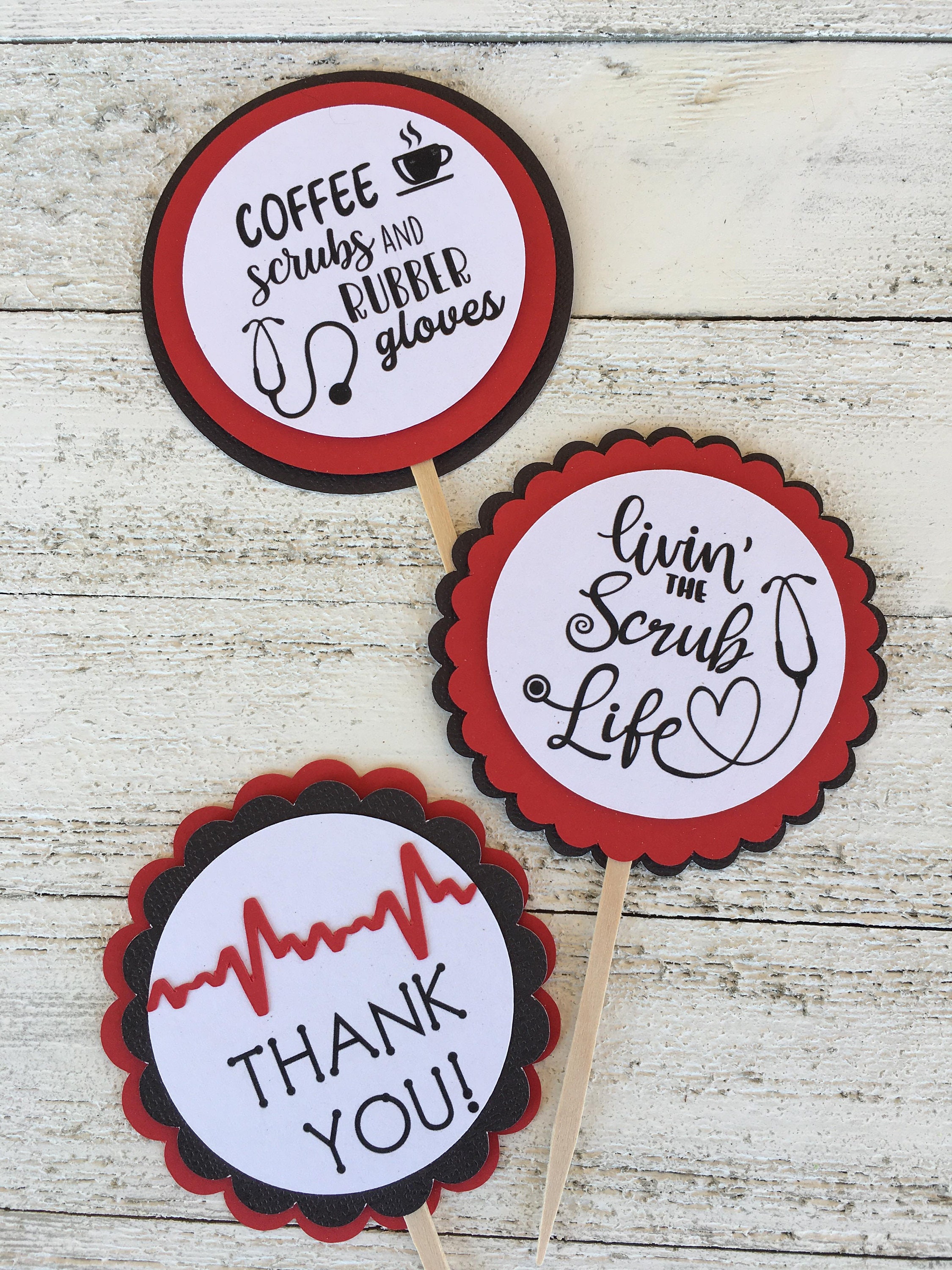 Nurse Cupcake Toppers Medical cupcake Nurse graduation Etsy