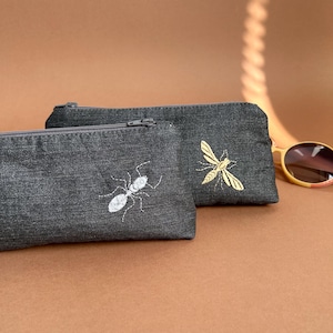 Pochette per il trucco in lino Piccola borsa da viaggio in lino, Borsa per cosmetici Pochette da toeletta, Regalo per lei, Regalo per la festa della mamma
