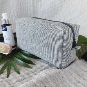 Borsa cosmetica da uomo Borsa cosmetica in lino Borsa da toilette Borsa da viaggio Borsa cosmetica in lino naturale Borsa per il trucco unisex Regalo per lui Regalo da uomo