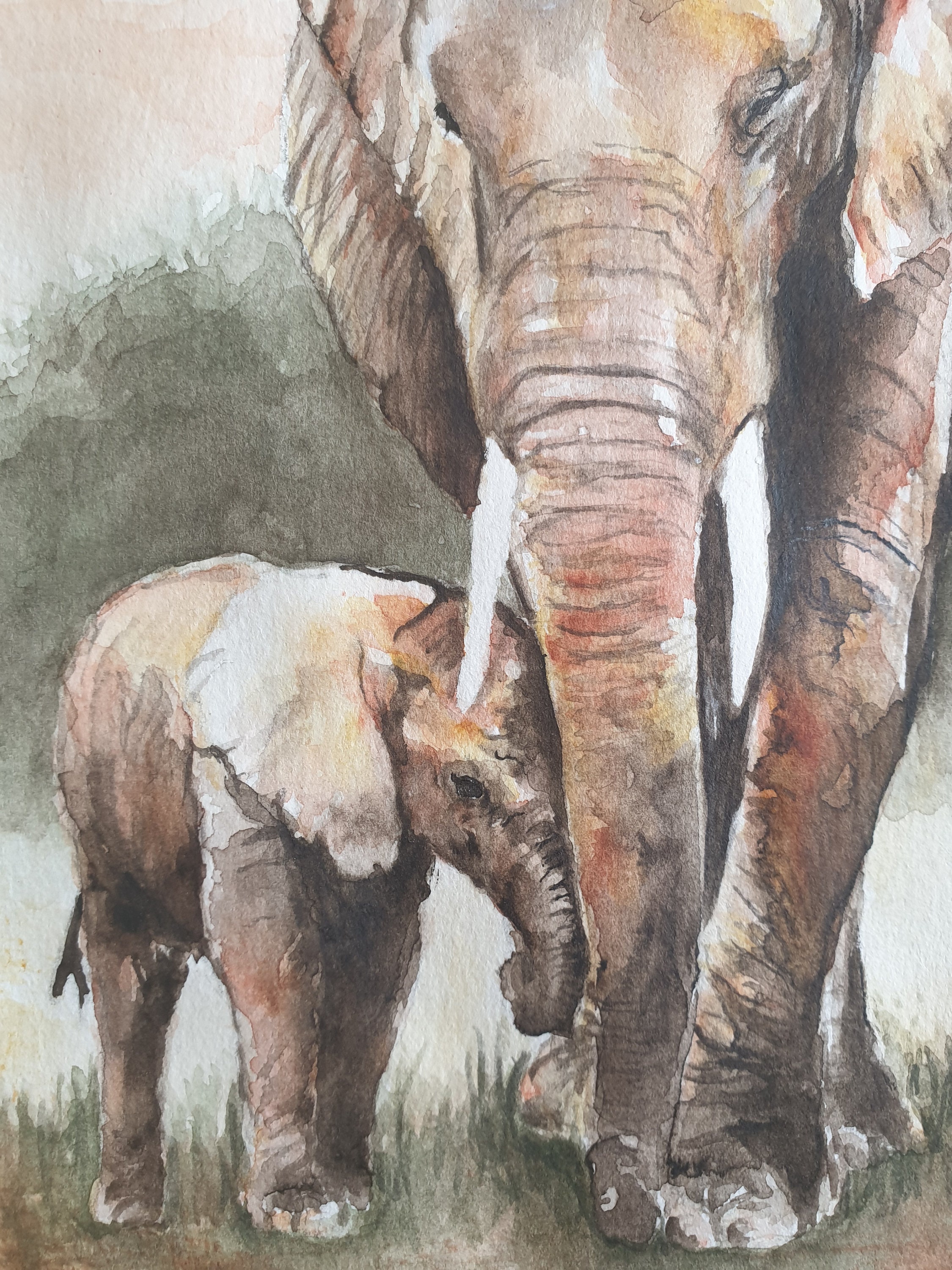 Elefant Afrikanische Safari Tier Wand Kunst Aquarell Malerei | Etsy