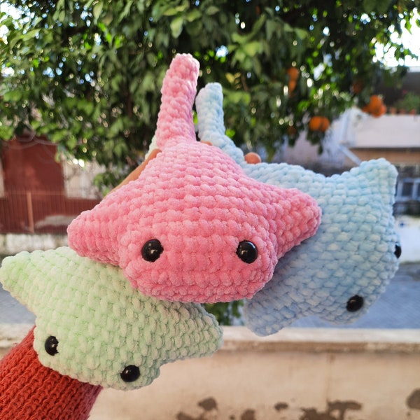 Stingray Crochet Plushie, Sea Ray Gift, Manta Ray Ocean Animals