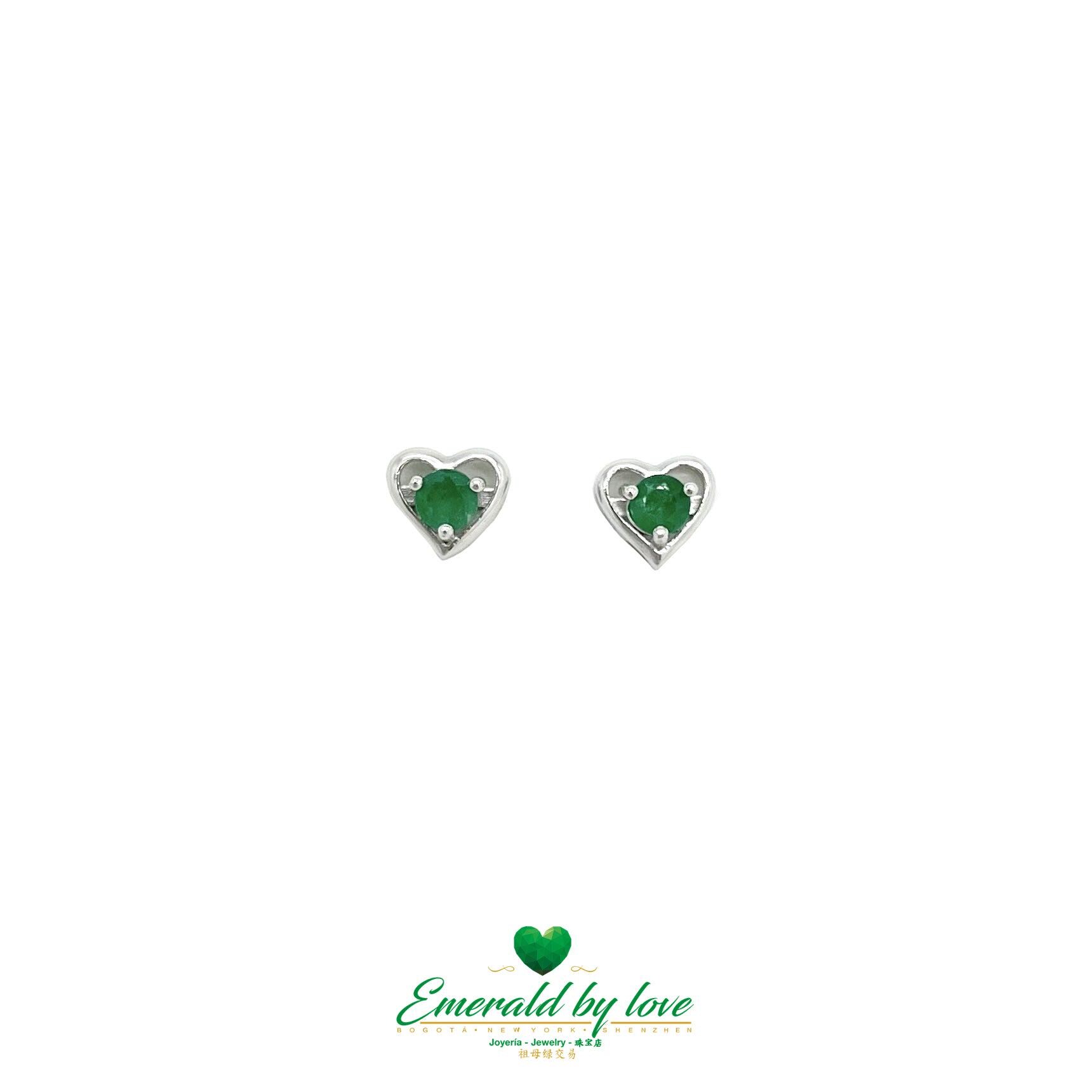 Heart shaped emerald earrings best sale