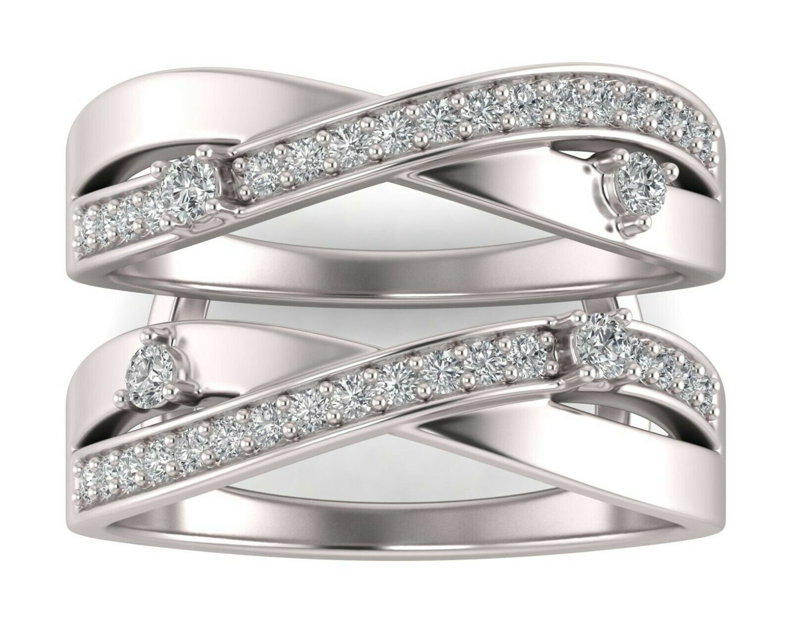 Enhancer Guard Wedding Band Ring 1.00 Ct Round Cut Diamond Etsy