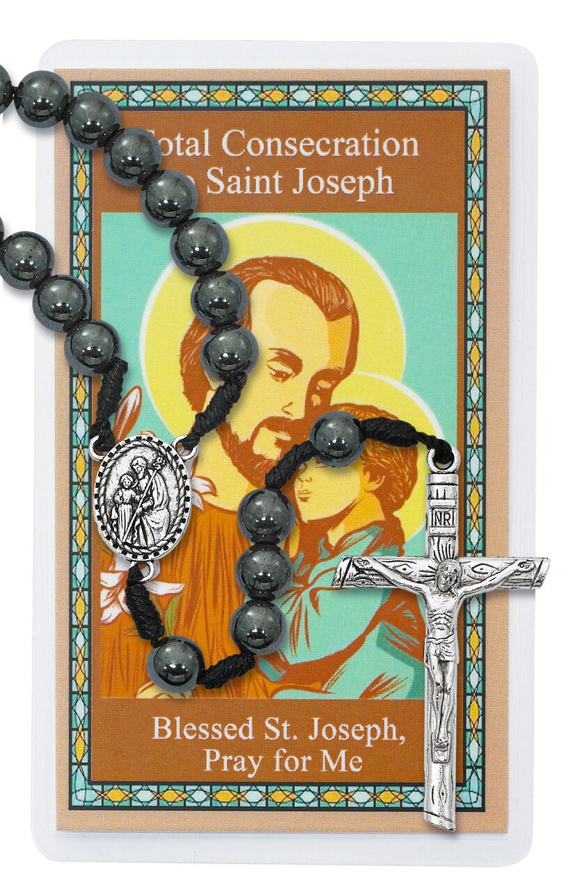 St Joseph Rosary and Holy Card - Main Image