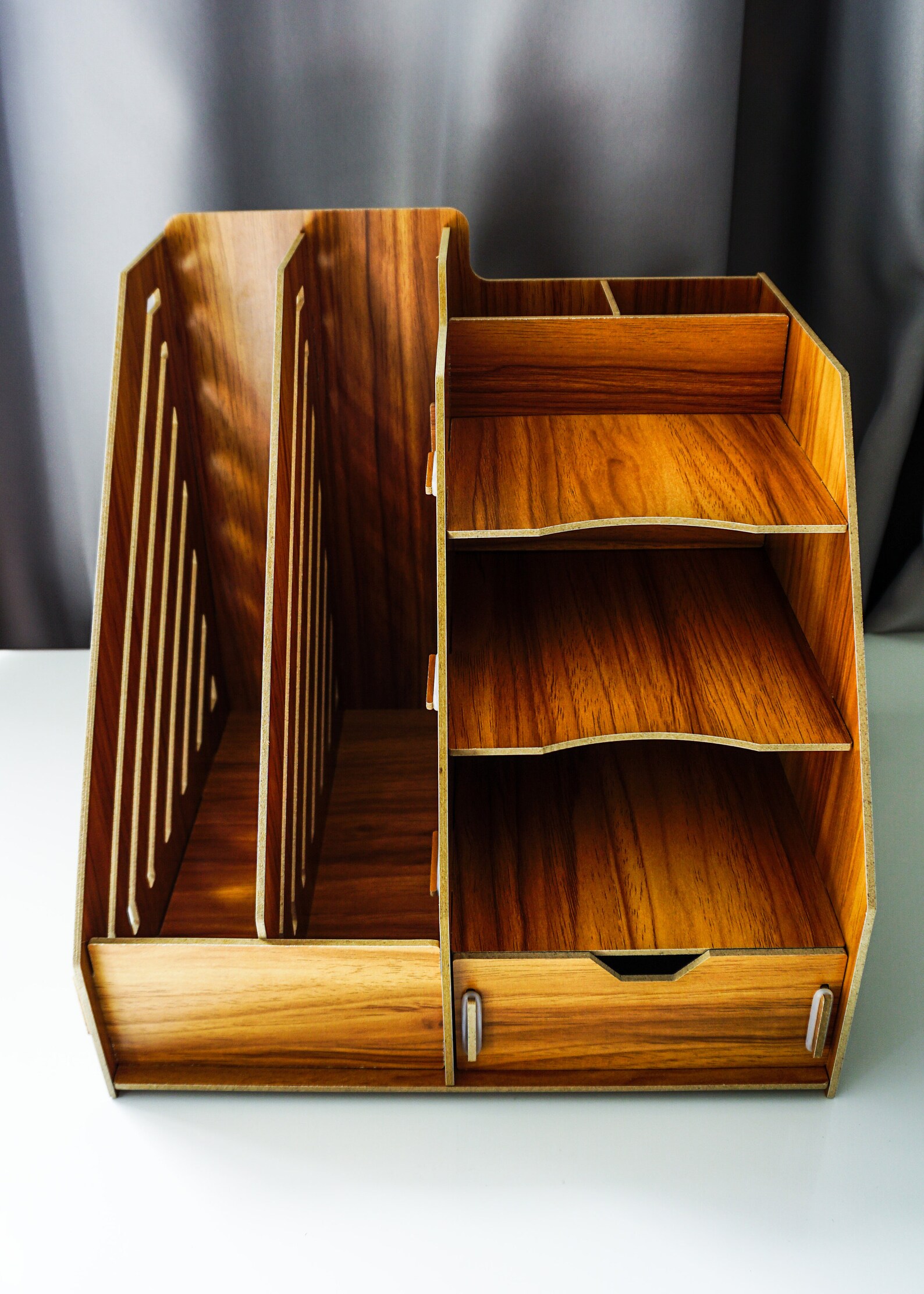 Wooden Desk Tidy Flat pack DIY Easy Build Magazine Folder Etsy