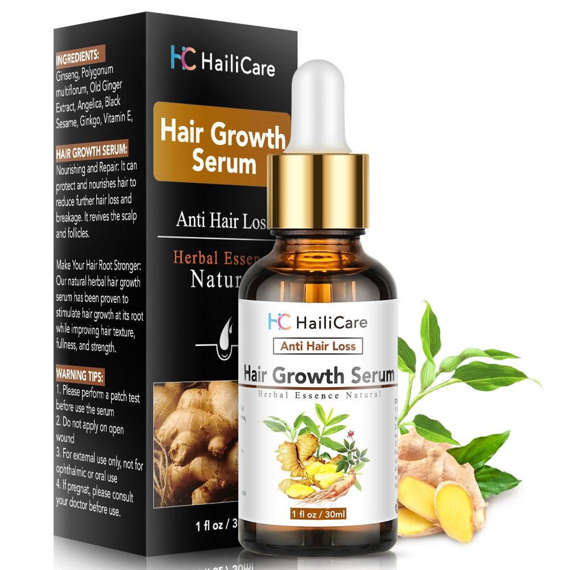 Natural Ginger Extract Hair Growth Oil Serum Herbal Hair Etsy