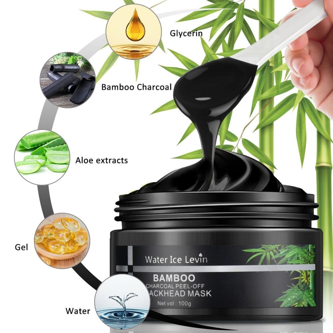 Natural Bamboo Charcoal Peel Off Mask Deep Cleansing Facial Etsy