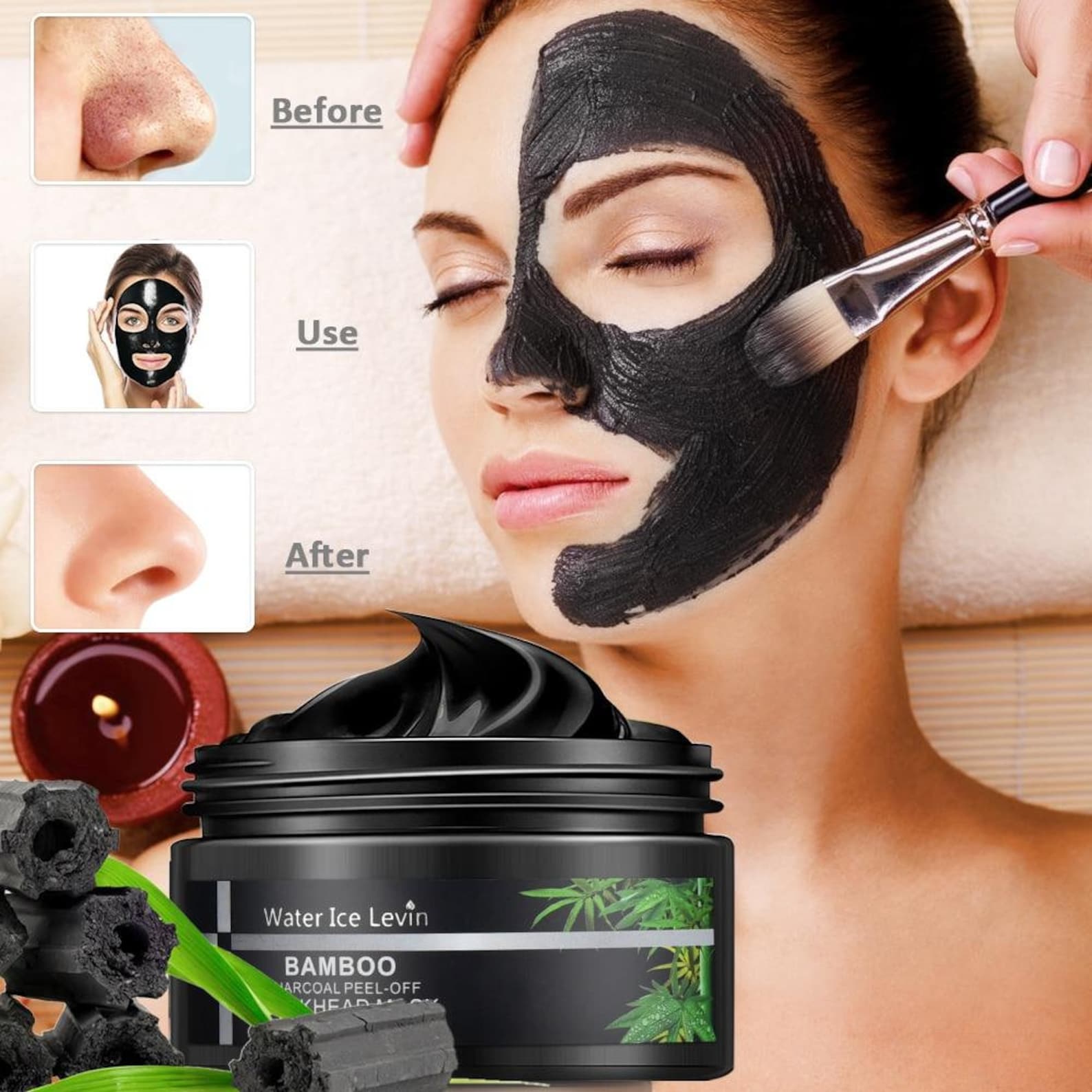 Natural Bamboo Charcoal Peel Off Mask Deep Cleansing Facial Etsy
