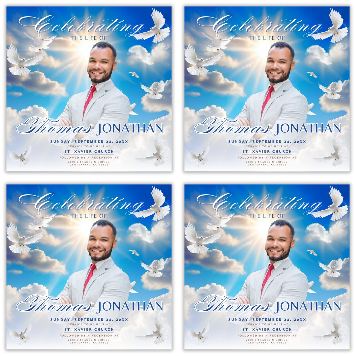 Memorial Funeral Announcement Flyer, Funeral Announcement Template