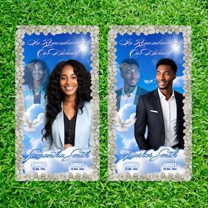 Custom Memorial Grave Blanket Template: Blue Sky Design (Digital Download)