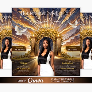 Memorial Funeral Announcement Flyer, Funeral Announcement Template, Funeral Invite Invitation, Rest In Peace Editable Flyer Editable Custom