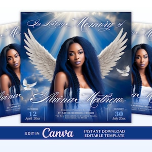 Memorial Funeral Announcement Flyer, Funeral Announcement Template, Funeral Invite Invitation, Rest In Peace Editable Flyer Editable Custom