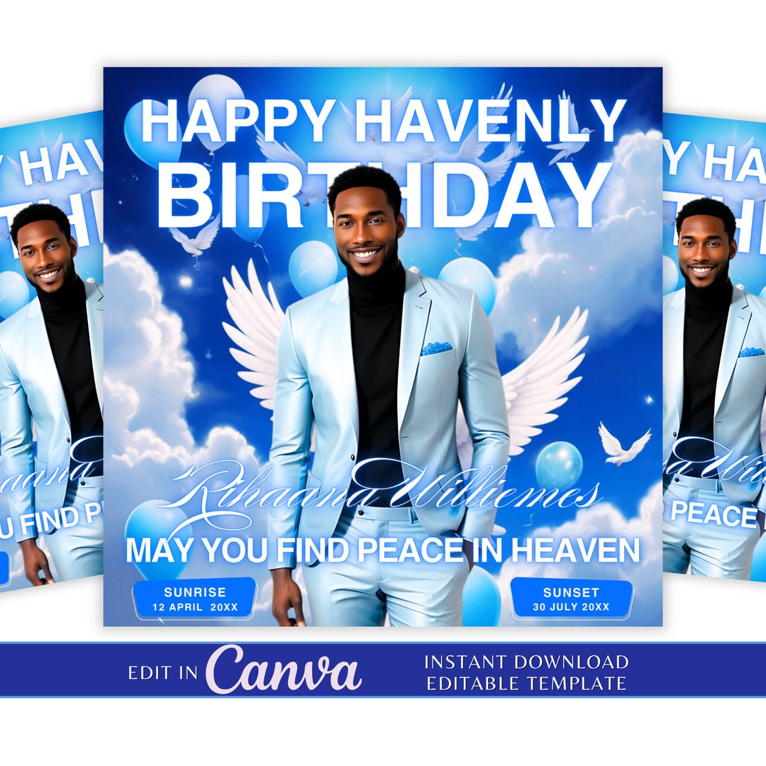 Instagram Balloon Release Flyer,instagram Memorial Flyer,blue Balloon