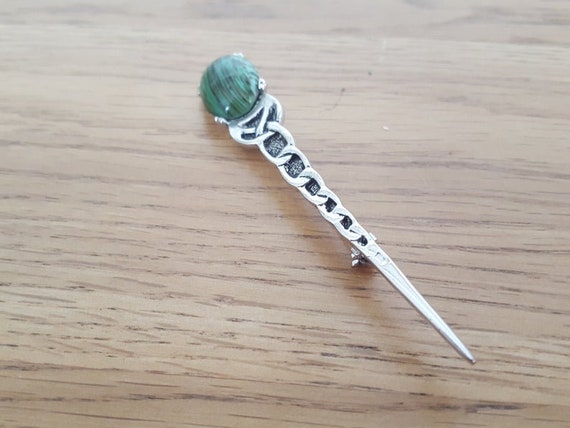 Vintage Scottish Celtic Kilt Pin or Brooch With G… - image 5