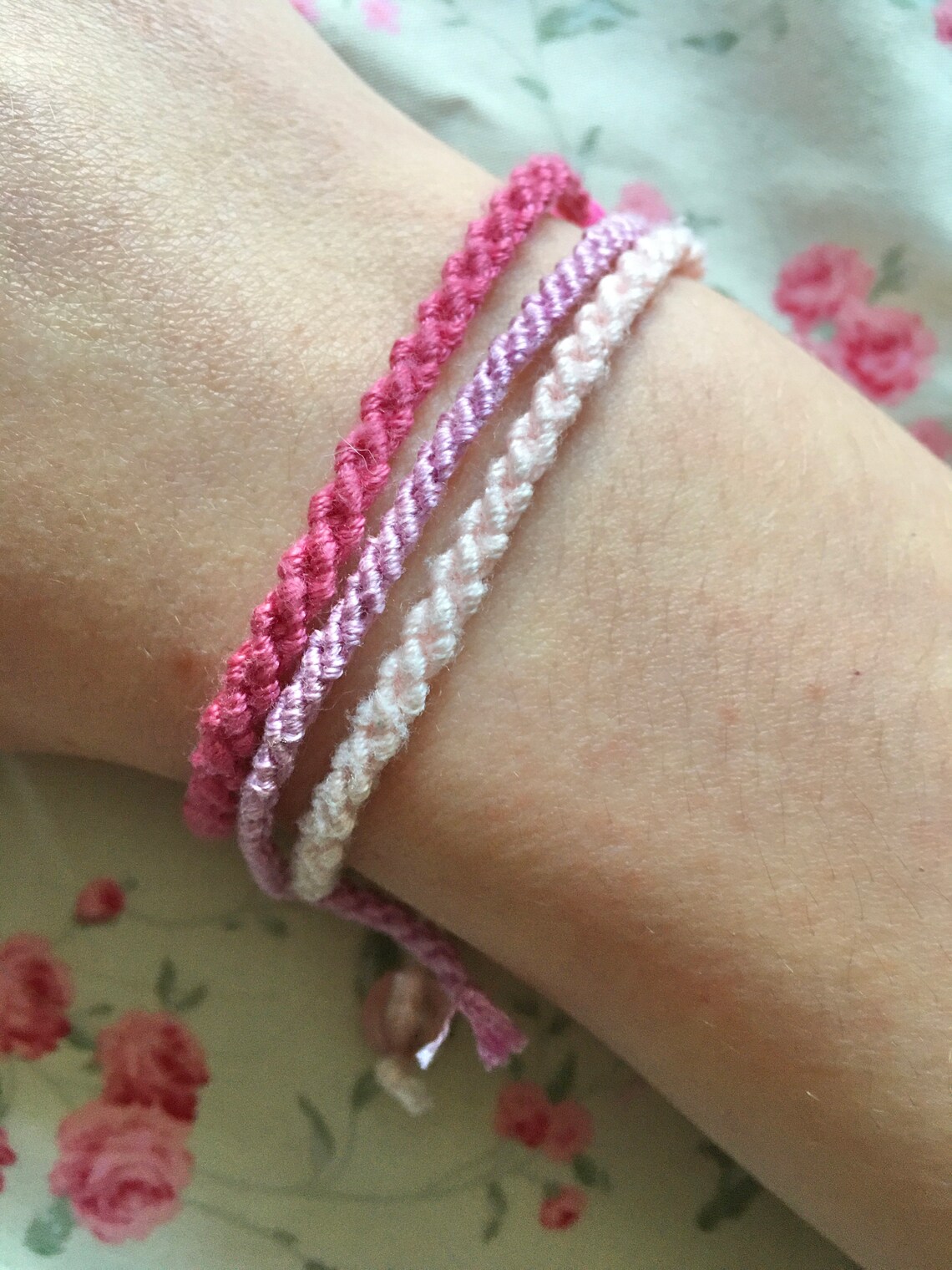 Handmade Friendship Bracelet Thin Monochrome Etsy