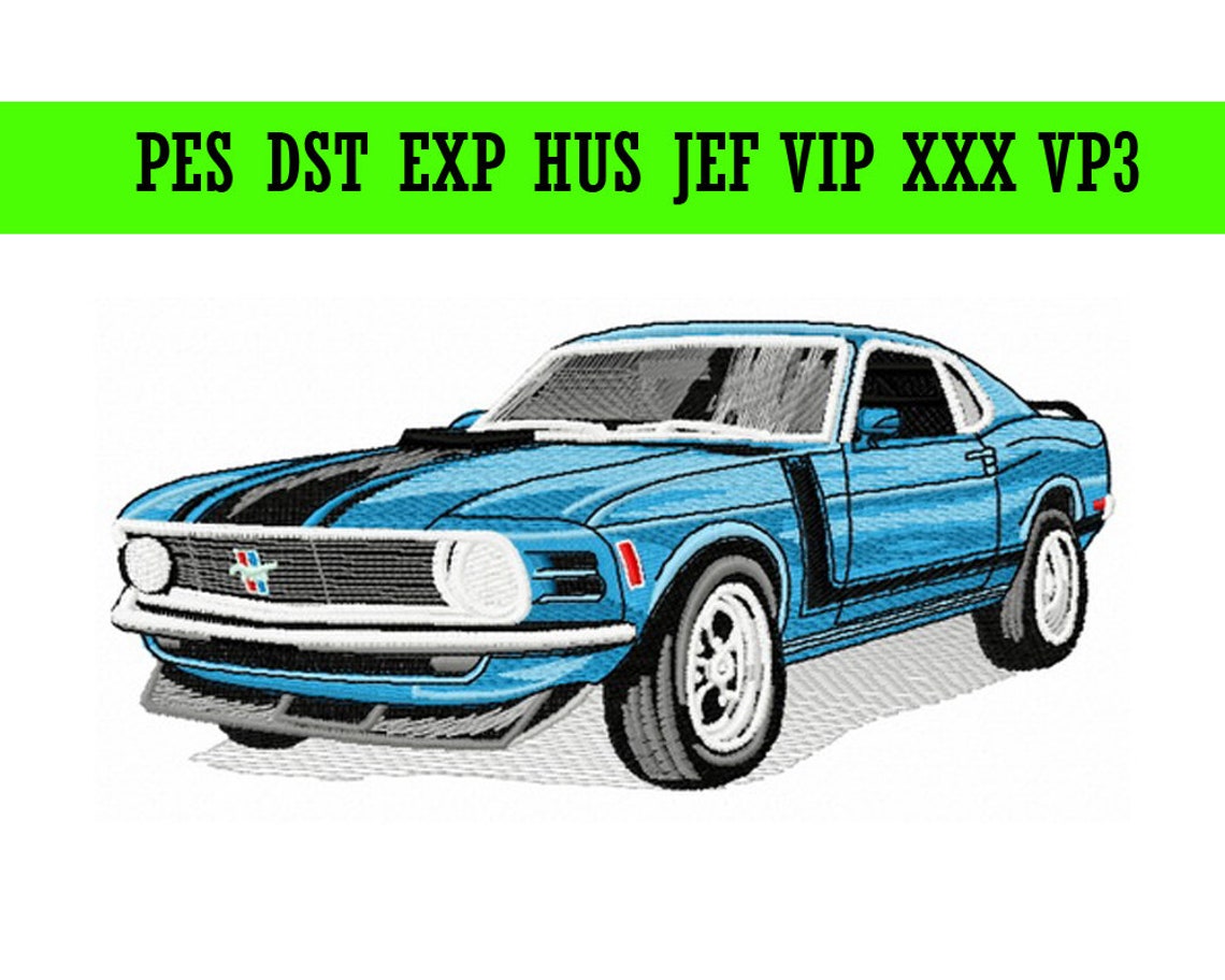 Mustang Embroidery Design Cars Embroidery Designs INSTANT Etsy