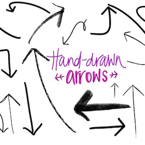 Handgezeichnete Pfeile PNG Instant Download Doodle-Elemente