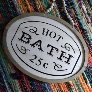 Boho Bathroom Decor, Antique Bathroom decor, Bath 25 cents, bathroom sign, home decor, bohemian, vintage decor, home decorations