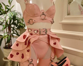 Latex harness set Elara bundle heart edition