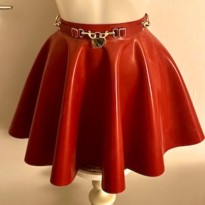 Latex padlock skater skirt