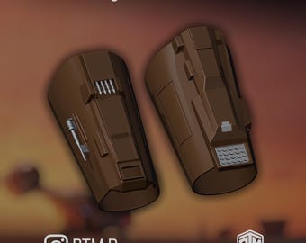 The Mandalorian - Vambrace / Gauntlet Armor 3D Print STL Files (Din Djarin / Death Watch / Axe Woves versions) (Digital Download)