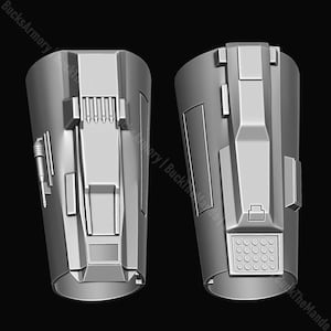 The Mandalorian - Vambrace / Gauntlet Armor 3D Print STL Files (Din Djarin / Death Watch / Axe Woves versions)