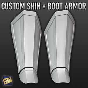Custom Mandalorian Inspired Shin + Boot Plate 3D Print STL Files
