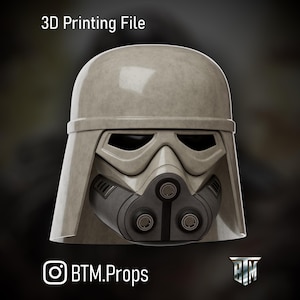 Réplica em tamanho real do capacete do Snowtrooper Remanescente Imperial - Arquivos STL para impressão 3D (Download Digital)