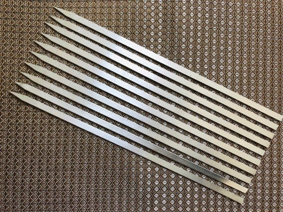 Set of 10 Stainless Steel Shish Kebab Skewers 35cm L x 0.8cm W | Etsy