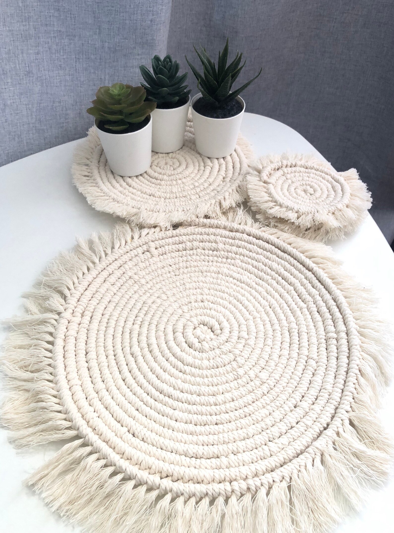 Large Macrame placemat Etsy