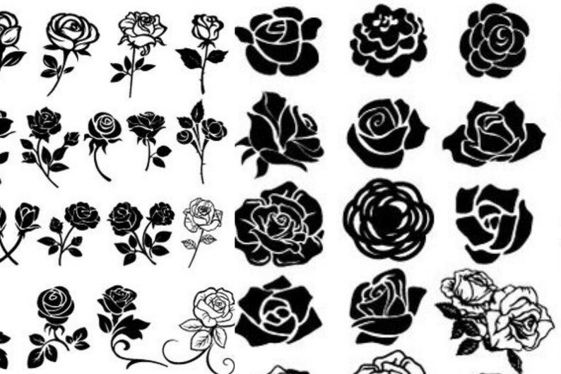Download Rose Svg File Rose Silhouette Rose Cut File Rose Clipart Rose Svg Bundle Rose Clipart Svg Sunflower Svg Rose Vector Rose Cut Files Clip Art Art Collectibles