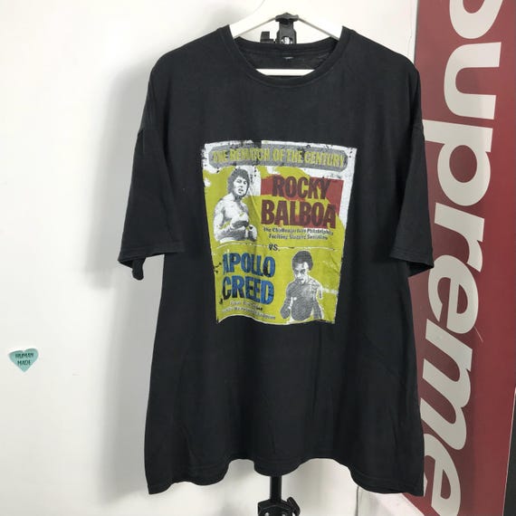 Vintage rocky balboa vs apollo creed battle champion shirt shirt Pop Magazine Tee/ Fotofolio / Artwork Tee / Size XL