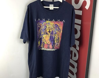Vtg 1999 Santana Supernatural T-shirt Blue XL 90s Classic Rock