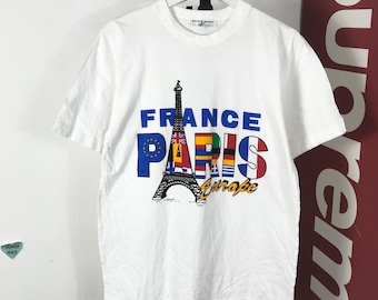 Vintage 90er Frankreich t-Shirt / Country / französisches Hemd / National Shirt / Pop Magazin T-Shirt / Fotofolio / Artwork T-Shirt / Größe M