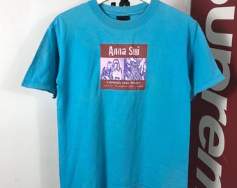 VINTAGE 90s ANNA SUI spring 1996 fashion designer Shirt calvin klein model photo edition