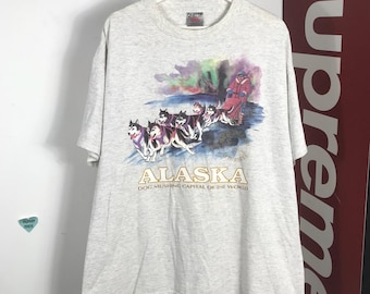 Klasyczny film z lat 90. „Alaska Wolfman” – stara koszulka / resztka / Photofolio / Graphicee / edycja Fotofolio / odbitka fotograficzna / koszulka ze zdjęciem / czarno-biała