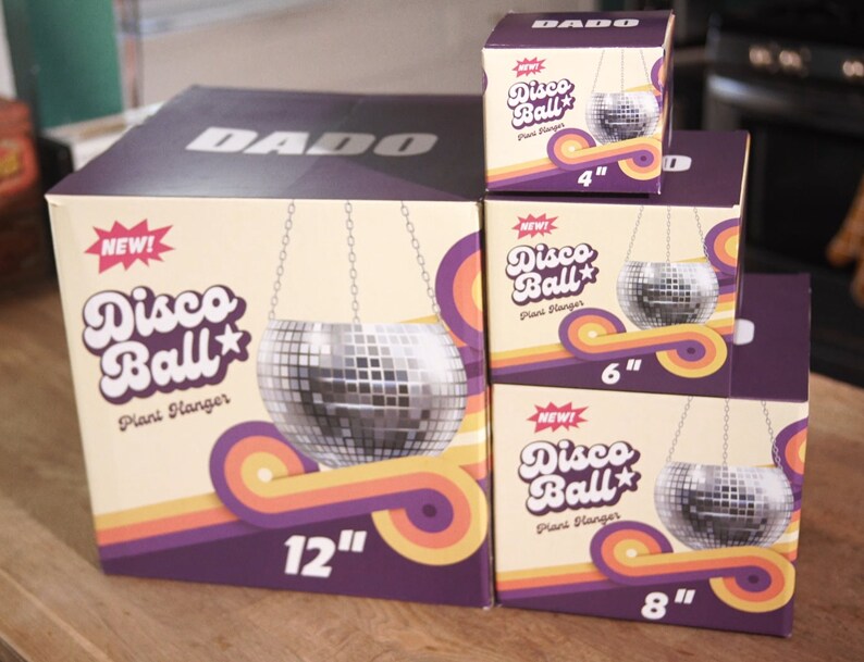 Dado Disco Ball Plant Hanger With Retro Packaging. image 5