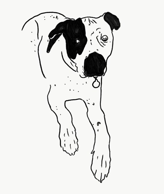 Impresión de esquema perro/animal | Etsy