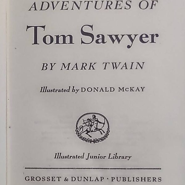 1946 The Adventures of Tom Sawyer by Mark Twain/illustrated Junior Library/Hardcover 305 pages