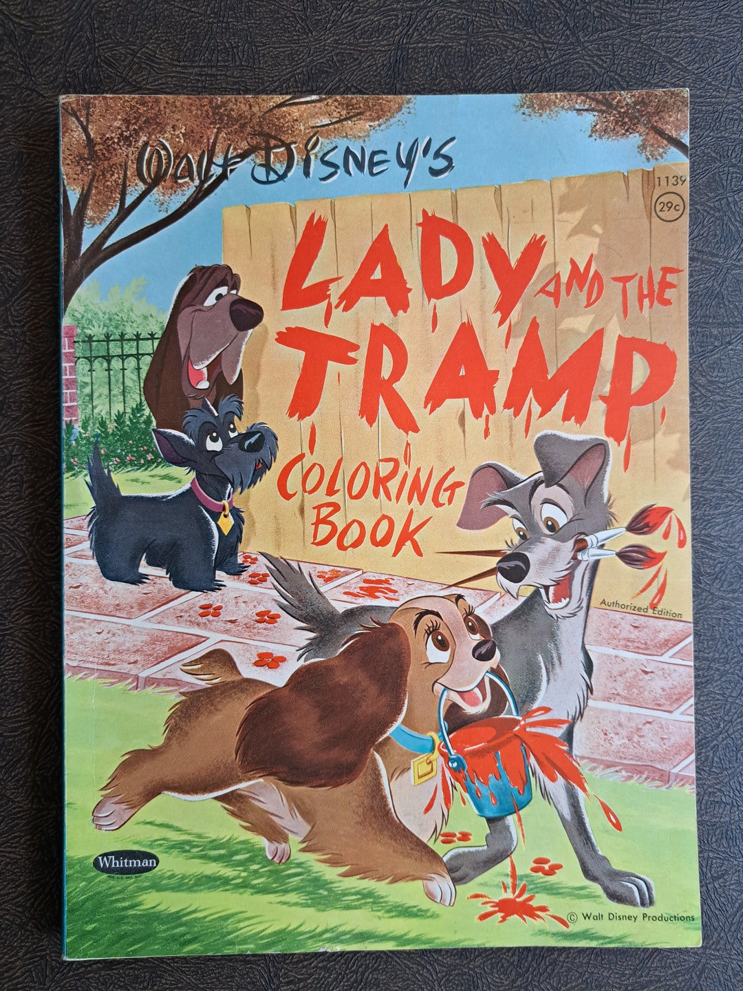 1954 Lady and the Tramp Coloring Book/paperback/13 Pages Have Been