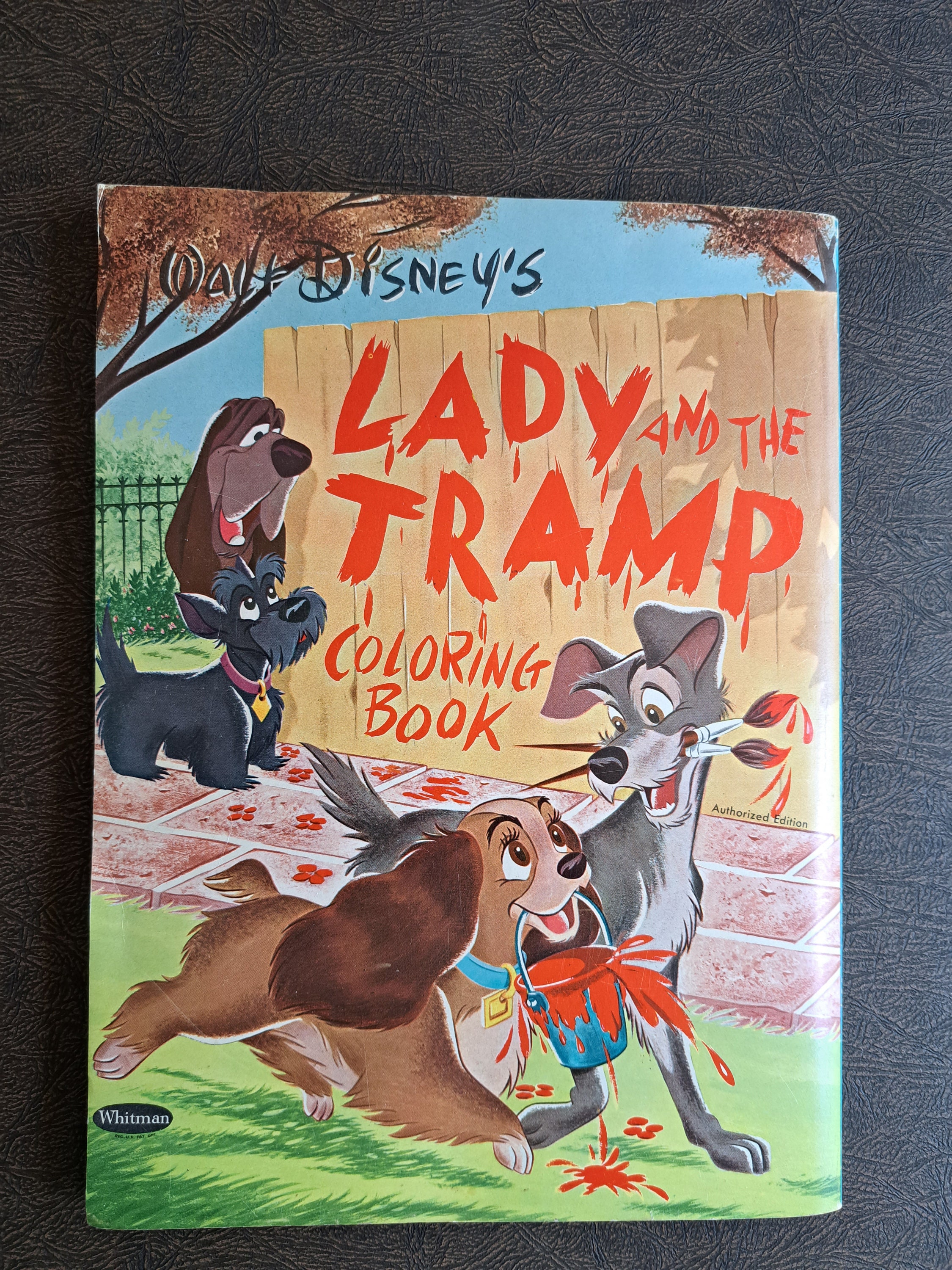 1954 Lady and the Tramp Coloring Book/softcover/13 Pages Have Been